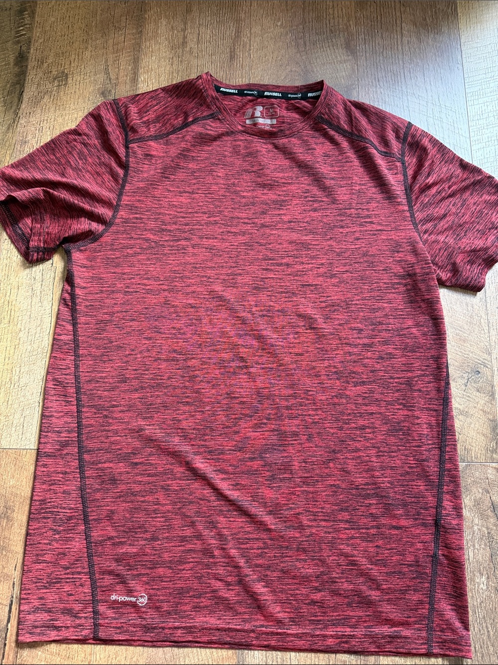 Russell Athletic Red Space-Dye Short Sleeve Performance Tee
